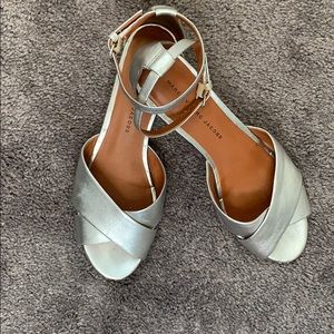 Marc by Marc Jacobs Silver Peep Toe Wedges